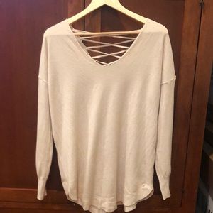 Debut lace-up back sweater